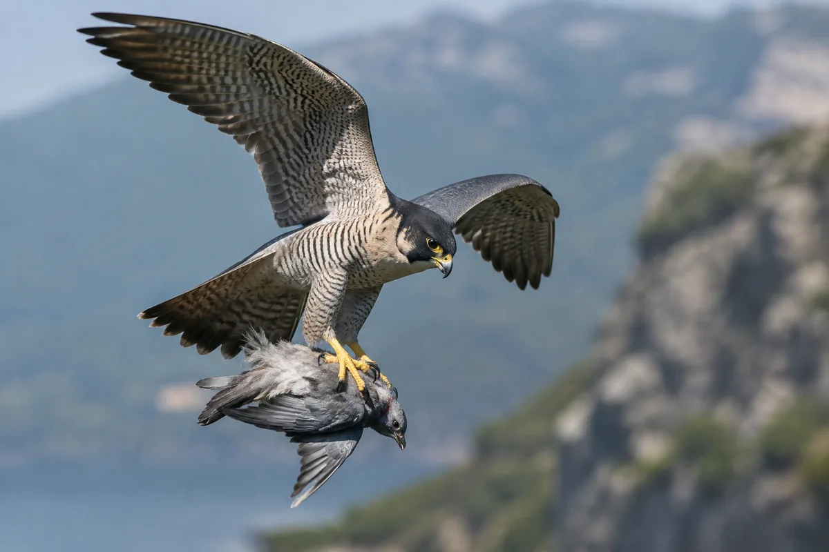 Comment le faucon pèlerin capture-t-il ses proies