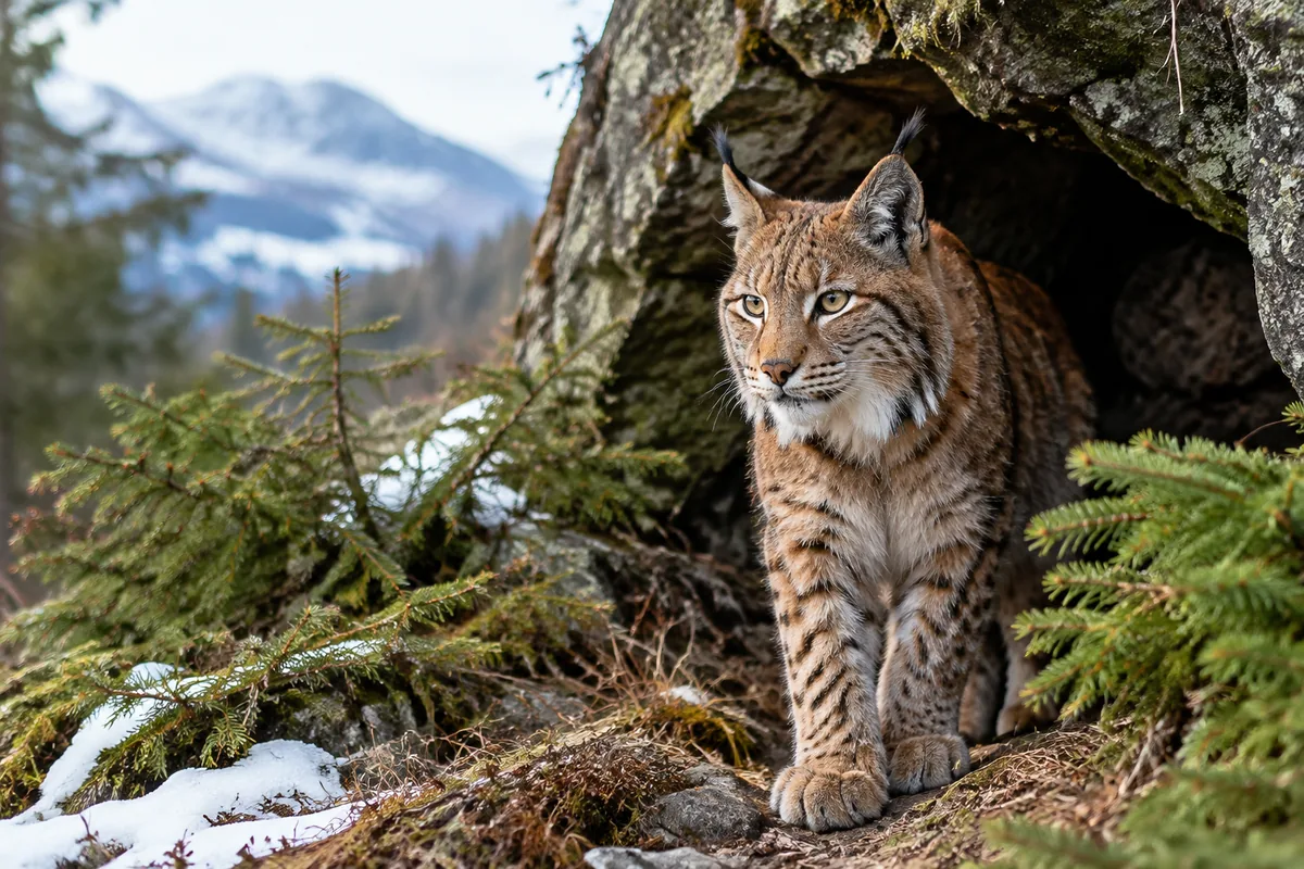 Où les lynx roux installent-ils leur tanière
